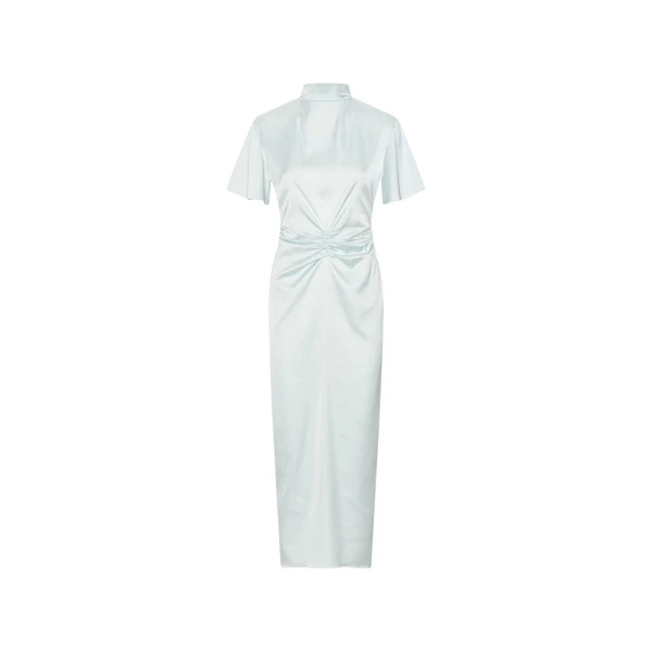 Rotate Birger Christensen Midi Dress Gathered Cf Mint Green