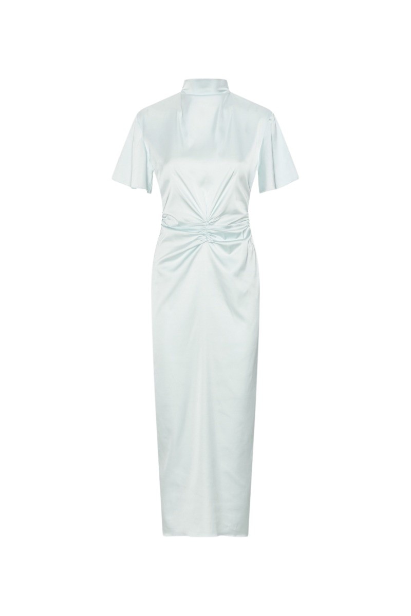 Midi Dress Gathered Cf Mint Green