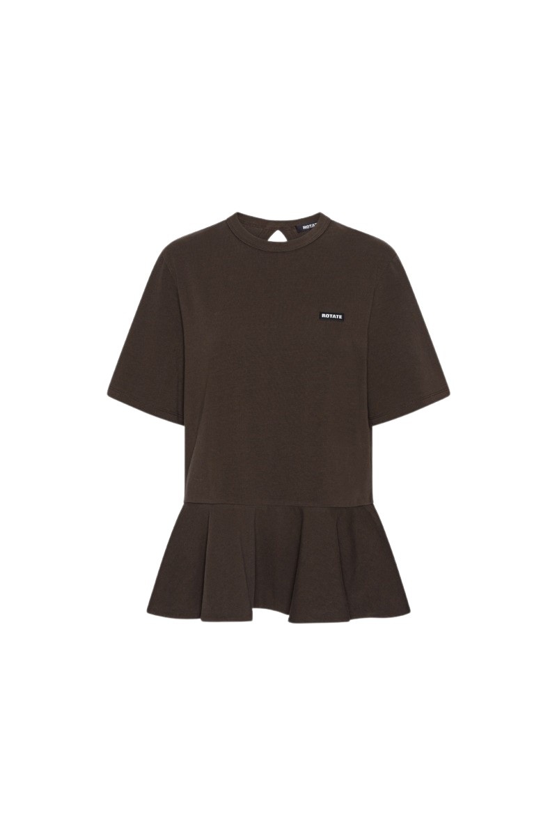 Peplum T-shirt Dark Brown