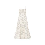 Polka Dot Midi Dress Creme