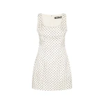 Polka Dot Mini Dress Creme