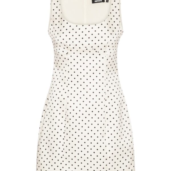 Polka Dot Mini Dress Creme