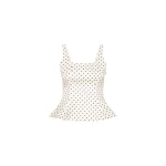 Polka Dot Sleeveless Top Creme