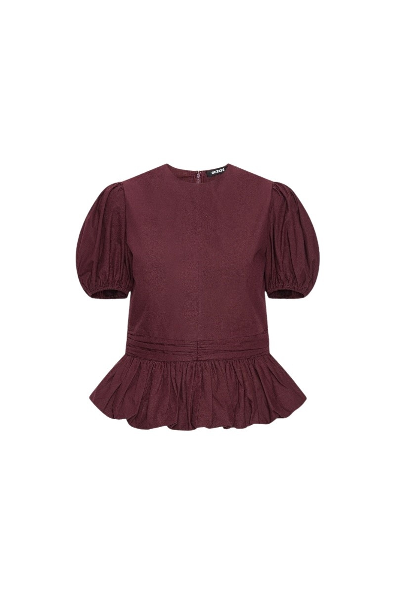 Puff Sleeve Top Bordeaux