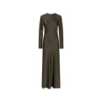 Satin Maxi Dress Dark Green
