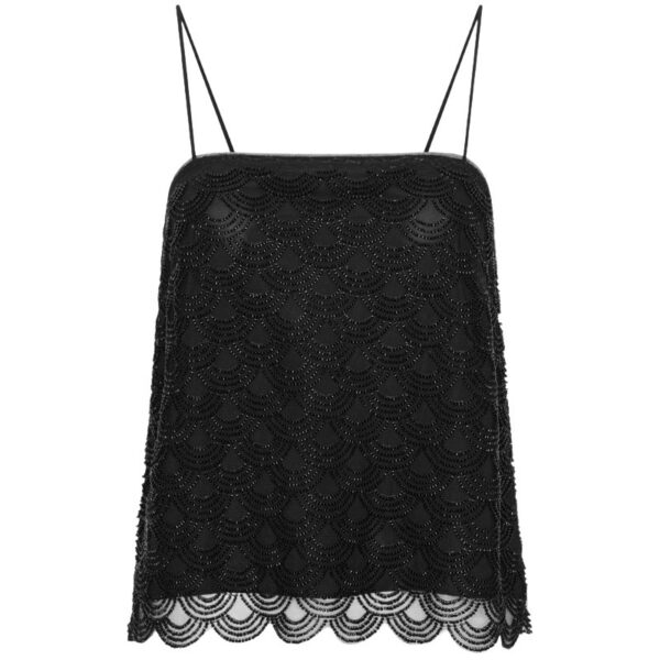 Sequins Slip Top Black