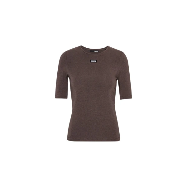 Rotate Birger Christensen Short Sleeve T-shirt Dark Brown