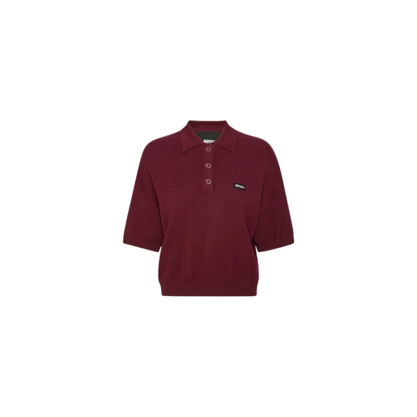 Rotate Birger Christensen Slinky Knit Polo Bordeaux