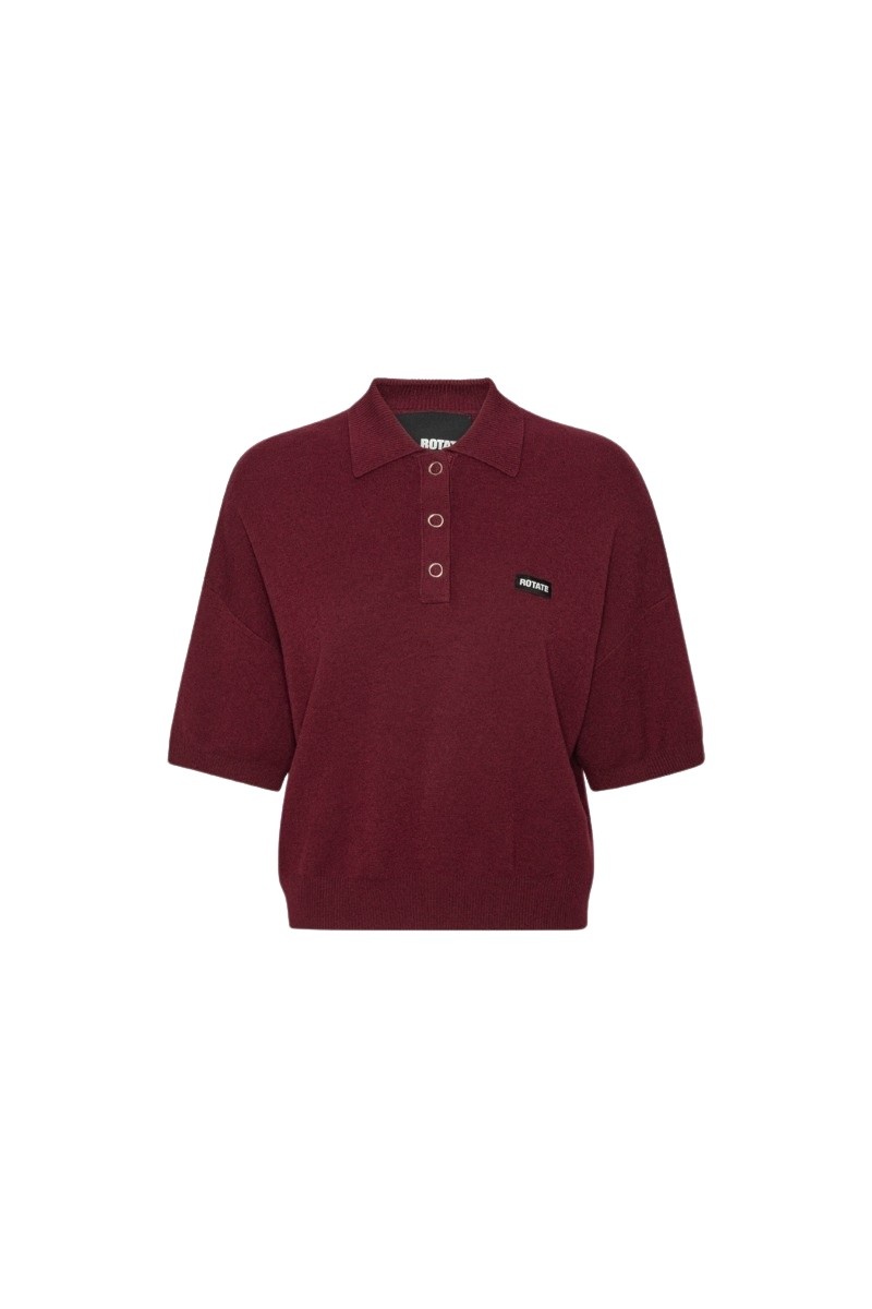 Slinky Knit Polo Bordeaux