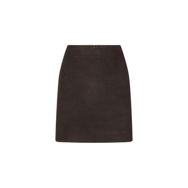 Rotate Birger Christensen Suede Mini Skirt Dark Brown