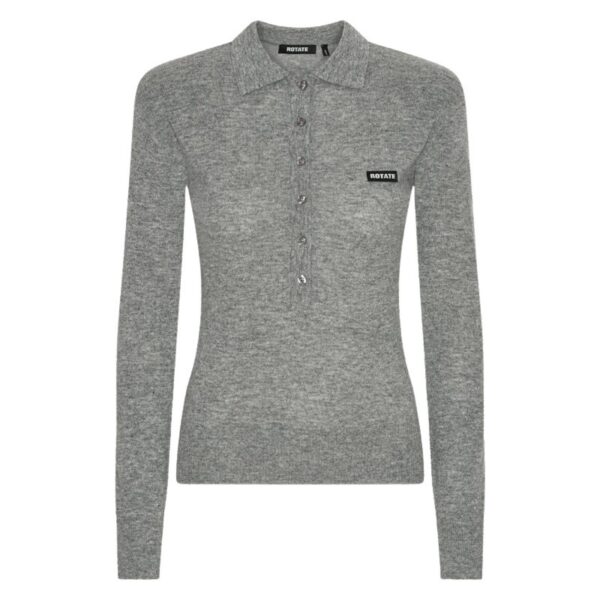 Wool Longleeve Polo Grey