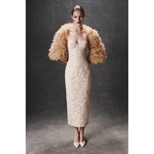 lace midi corset dress