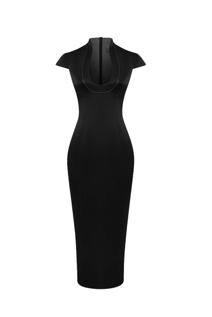 Rasario-Black-Satin-midi-dress-with-piping-trim-in-Black-at-Coveti99387_nobg Rasario