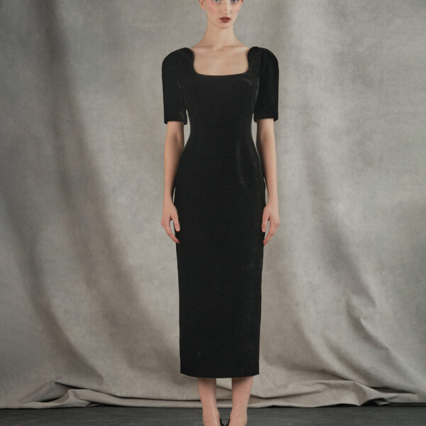 velvet midi dress