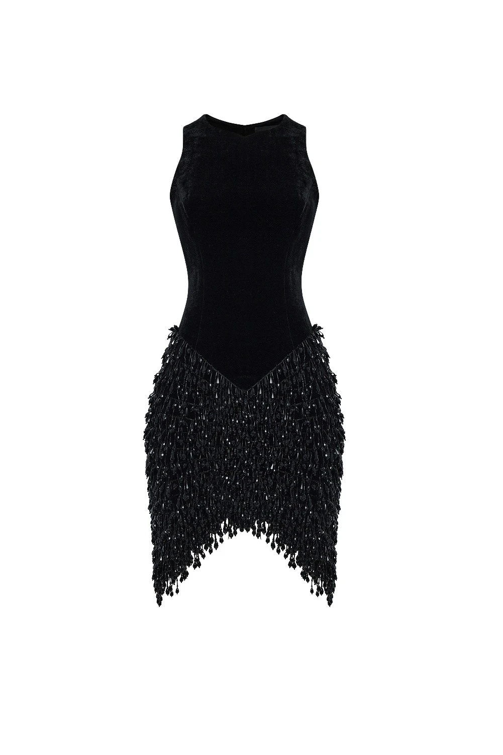 Rasario-Black-Velvet-mini-dress-with-fringe-trim-in-Black-at-Coveti14661_nobg Rasario