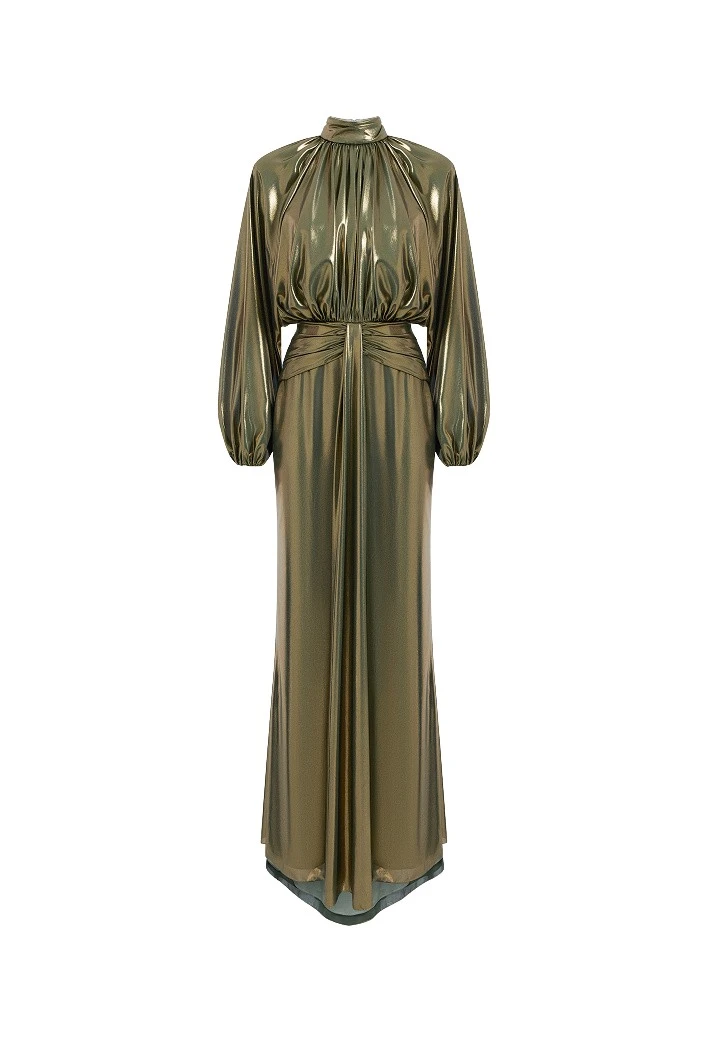 Rasario-Green-Draped-chiffon-maxi-dress-with-voluminous-shoulders-and-an-open-back-in-Olive-at-Coveti50057_nobg Rasario
