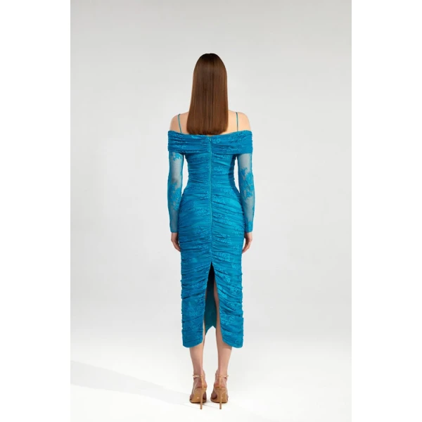 turquoise evening dress