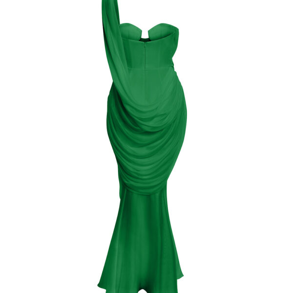 green evening dress