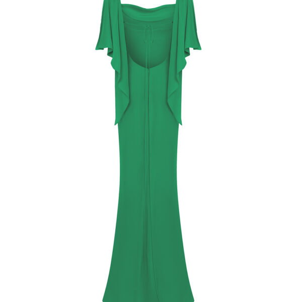green evening dress