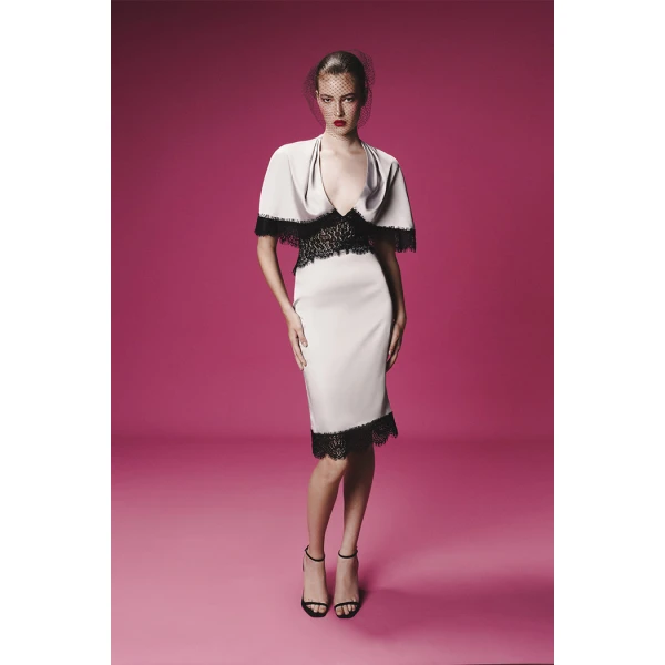 lace and satin midi dress