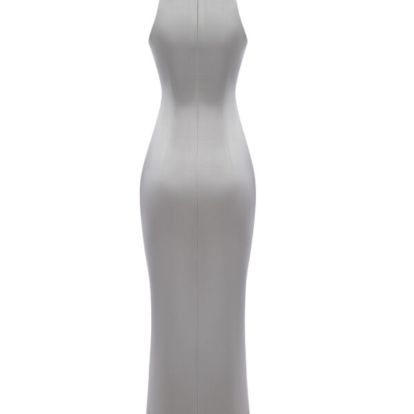 grey evening dress