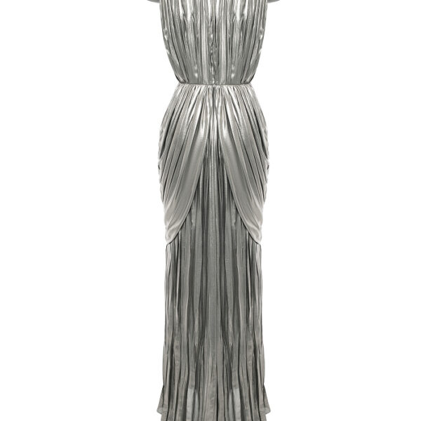 silver evening dress