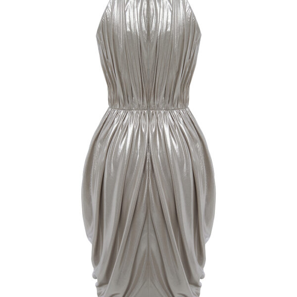 silver evening dress