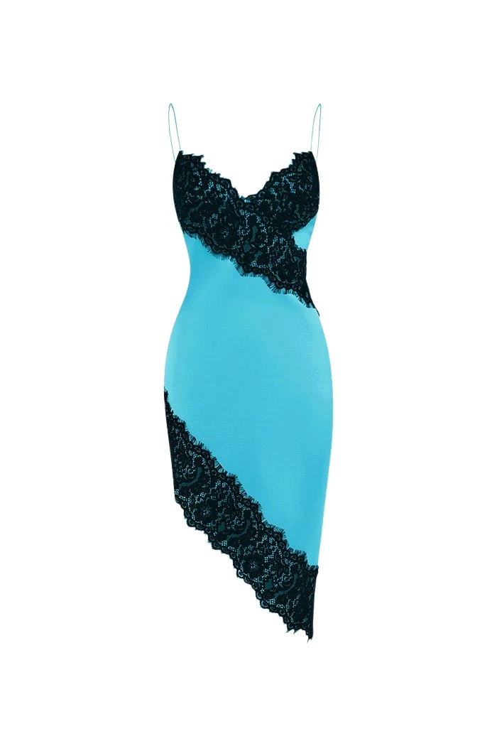 Rasario-Multicolour-Asymmetric-satin-and-lace-mini-dress-in-Turquoise-and-Black-at-Coveti62533_nobg Rasario
