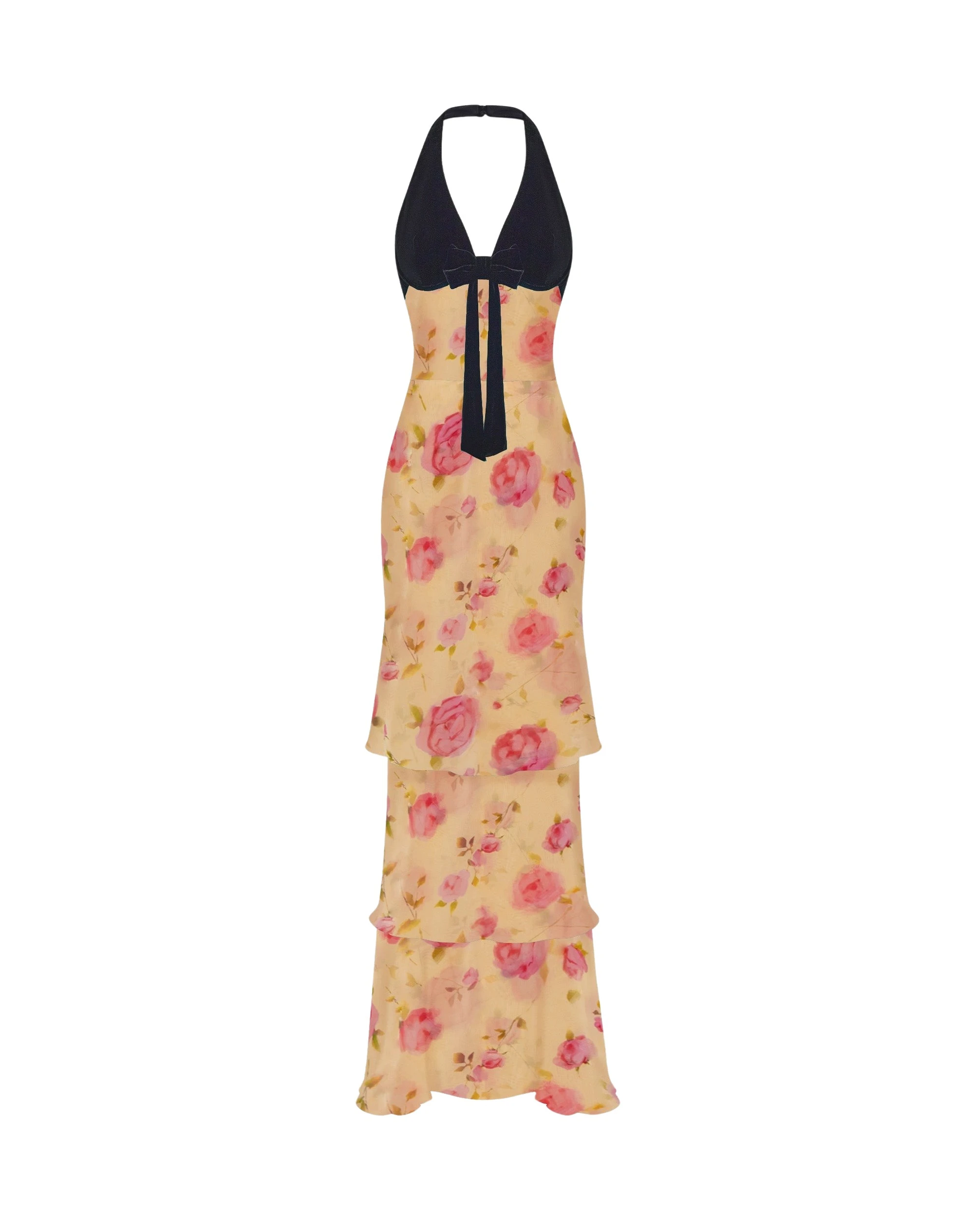 Rasario-Multicolour-Chiffon-and-velvet-maxi-dress-with-a-bow-in-Yellow-and-Black-at-Coveti98732_nobg Rasario