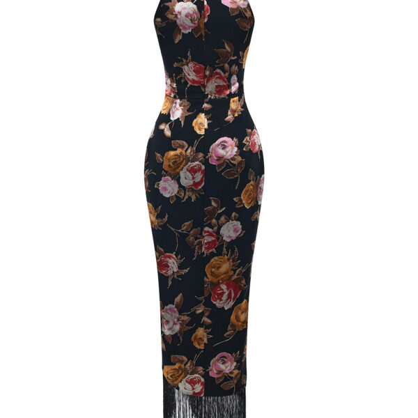 black and pink evening dress