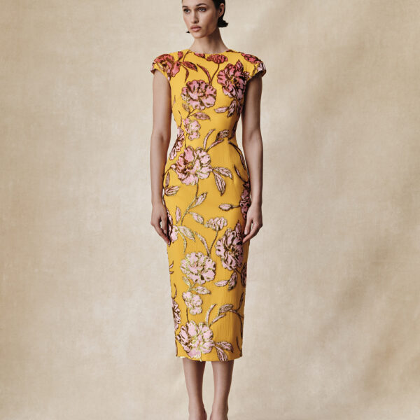 devoré velvet midi dress with open back