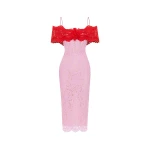 Rasario-Multicolour-Lace-midi-dress-with-a-flower-in-Red-and-pink-at-Coveti76755_nobg Rasario