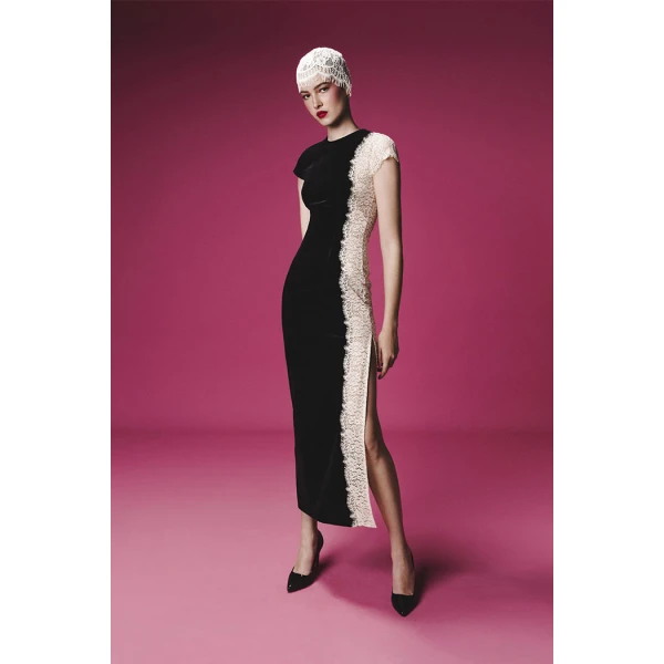 black and white evening dress