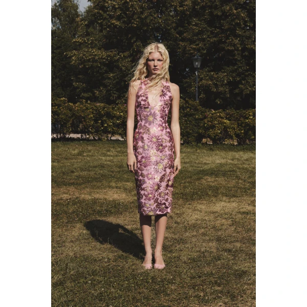sequin-embellished chiffon midi dress