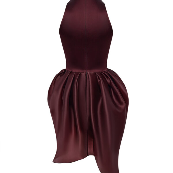 burgundy evening dress