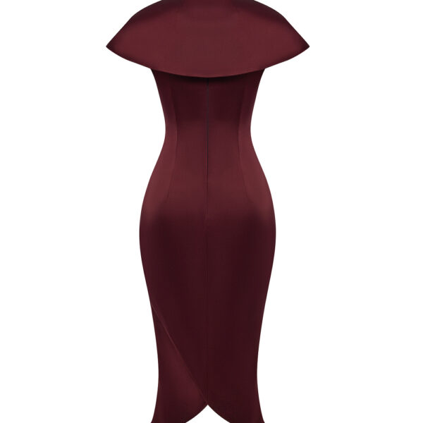 burgundy evening dress