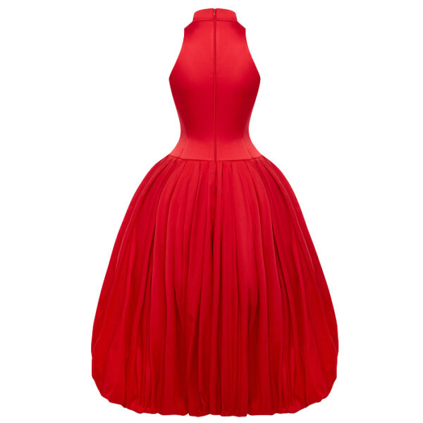 red evening dress