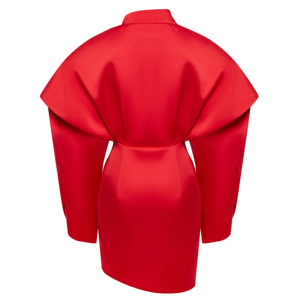 red evening dress