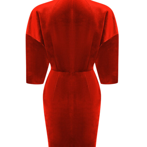 red evening dress