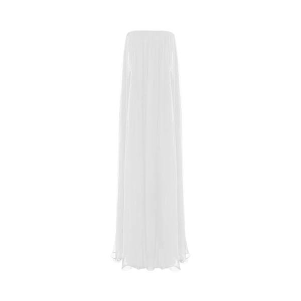 Rasario Crepe and silk chiffon corset gown in White