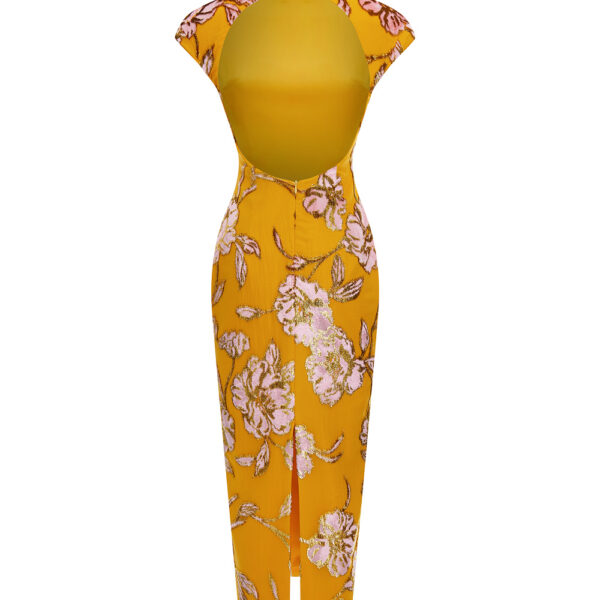 yellow evening dress