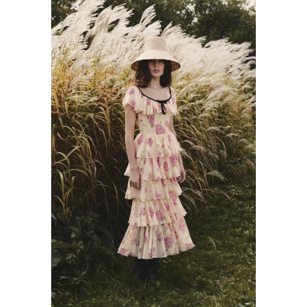 printed chiffon maxi dress