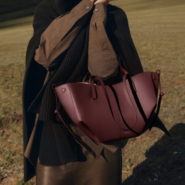 Polène Cyme Mini in Black Cherry Cyme Mini in Black Cherry - Mini Bags - Parisian Luxury Leather Bag at Coveti