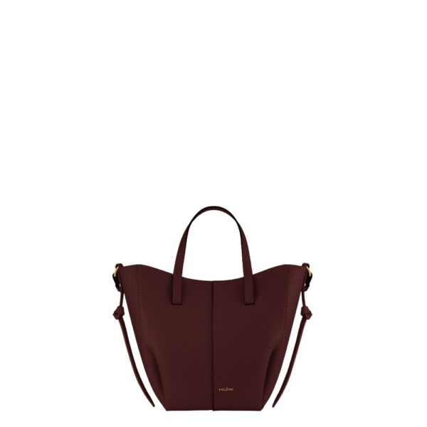 Polène Cyme Tote Nano in Black Cherry Cyme Tote Nano in Black Cherry - Mini Bags - Parisian Luxury Leather Bag at Coveti