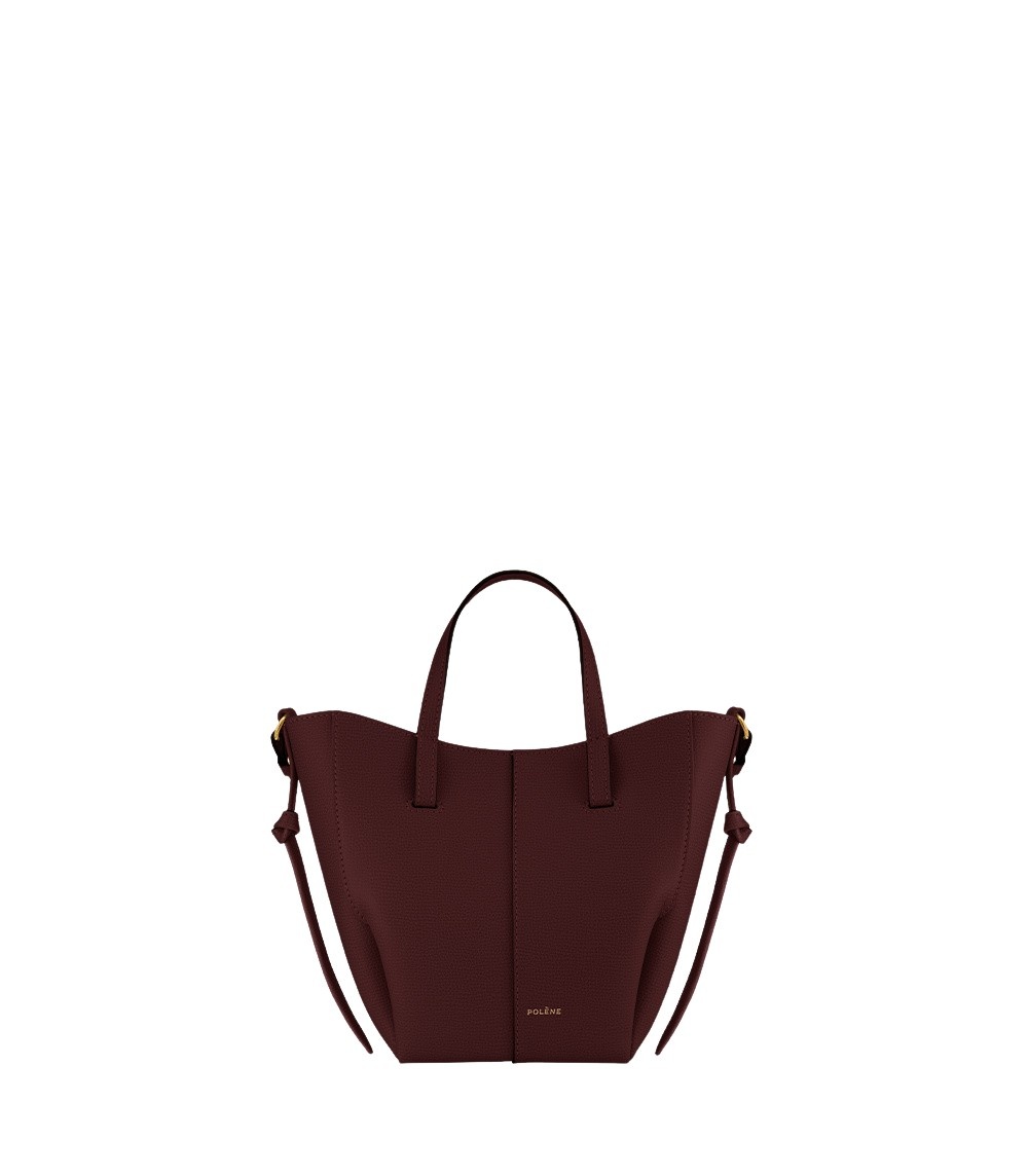 Polène Cyme Tote Nano in Black Cherry Cyme Tote Nano in Black Cherry - Mini Bags - Parisian Luxury Leather Bag at Coveti