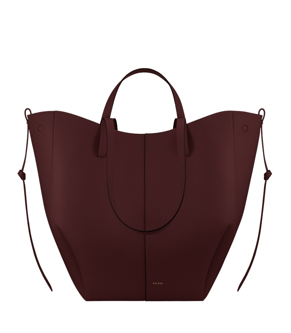 Polène Cyme Tote in Black Cherry Cyme Tote in Black Cherry - Totes & Top-Handle Bags - Parisian Luxury Leather Bag at Coveti