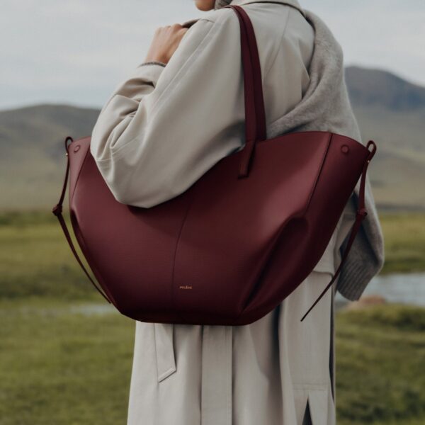 Polène Cyme in Black Cherry Cyme in Black Cherry - Totes & Top-Handle Bags - Parisian Luxury Leather Bag at Coveti