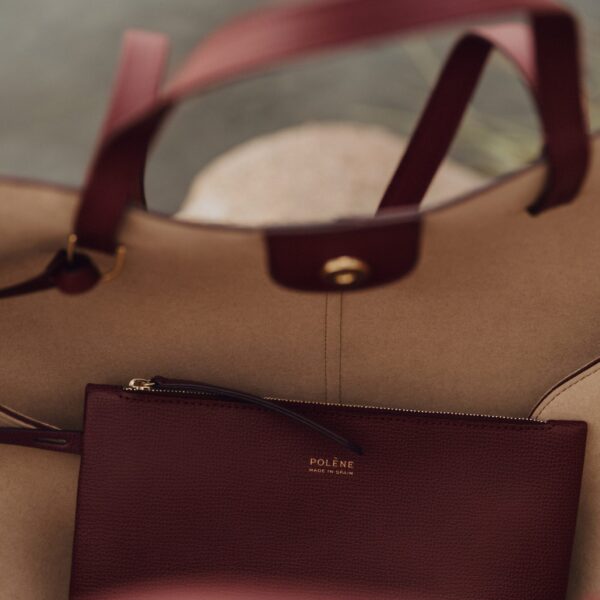 Polène Cyme in Black Cherry Cyme in Black Cherry - Totes & Top-Handle Bags - Parisian Luxury Leather Bag at Coveti