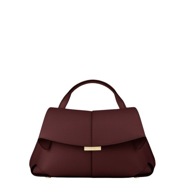Polène Mokki Mini in Black Cherry Mokki Mini in Black Cherry - Mini Bags - Parisian Luxury Leather Bag at Coveti