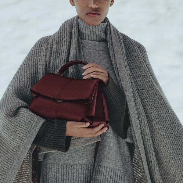 Polène Mokki in Black Cherry Mokki in Black Cherry - Shoulder & Crossbody Bags - Parisian Luxury Leather Bag at Coveti